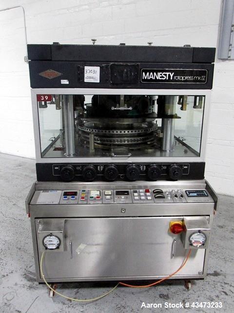 Used- Manesty Rota Press Rotary Tablet Press, model MKII