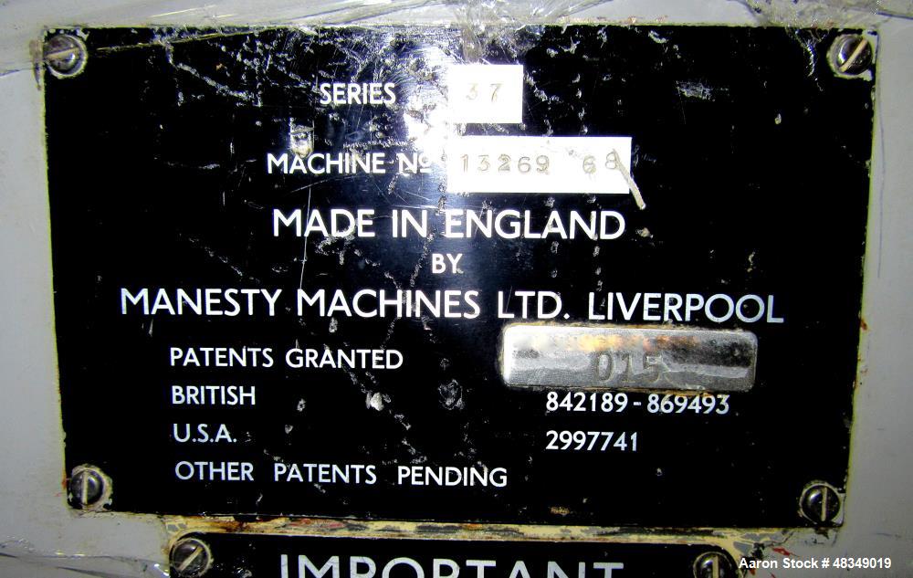 Used-Manesty Tablet Press, Model Rotapress Series 3V, Stainless Steel. Serial no. 13269-88...