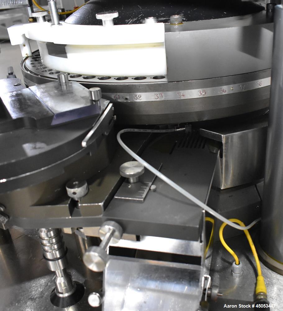 Used Manesty Novapress 61 Station Rotary Tablet Press. Maximum press output 366,000 per hour (single layer). Maximum depth of fill 17.46mm, max tablet diameter 11mm. Precompression 9.81 kN, main comp...
