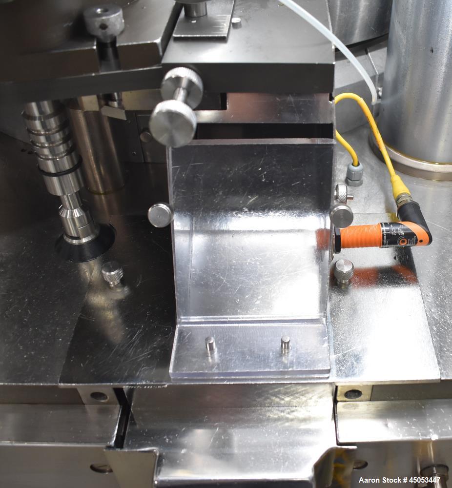 Used Manesty Novapress 61 Station Rotary Tablet Press. Maximum press output 366,000 per hour (single layer). Maximum depth of fill 17.46mm, max tablet diameter 11mm. Precompression 9.81 kN, main comp...