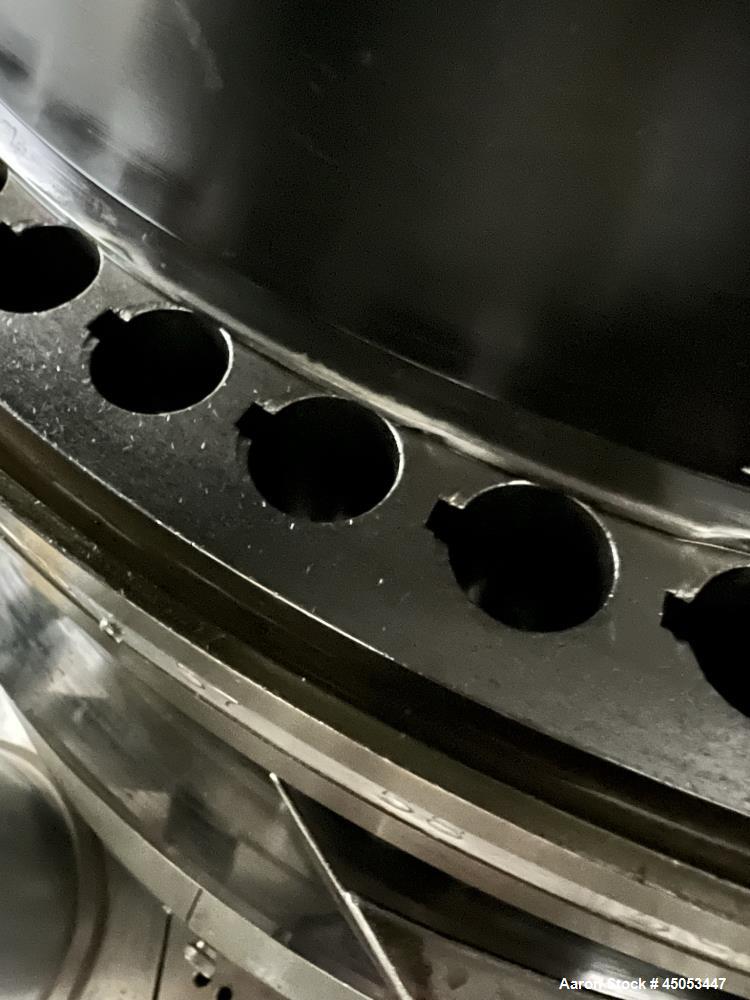 Used Manesty Novapress 61 Station Rotary Tablet Press. Maximum press output 366,000 per hour (single layer). Maximum depth of fill 17.46mm, max tablet diameter 11mm. Precompression 9.81 kN, main comp...