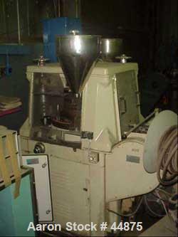 USED: Manesty high speed rotary tablet press, rota press mk11a, 45 stations, double sided keyed head, tablets per min 1640-8200, variable speed, maximum diameter 5/8 (15.8 mm), maximum depth of fill ...