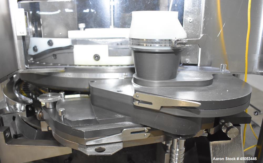 Used Manesty Mark IV 75 Station Rotary Tablet Press. Max press output 600,300 per hour (single layer), 300,150 per hour (bi-layer). Max depth of fill 17.46mm, max tablet diameter 11mm. Pre-compressio...