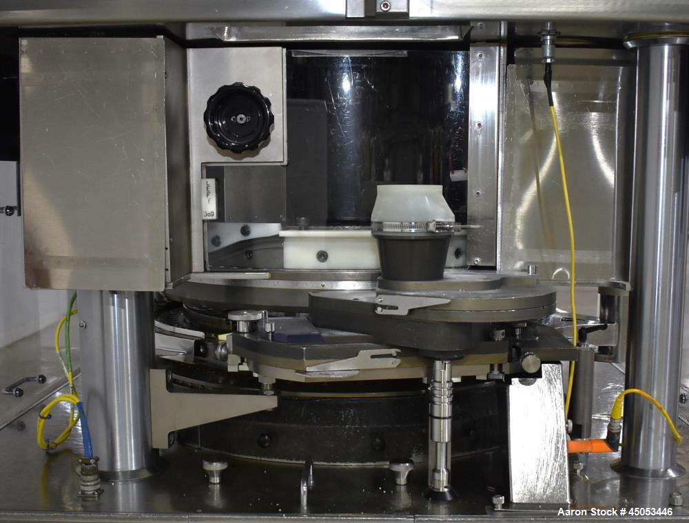 Used Manesty Mark IV 75 Station Rotary Tablet Press. Max press output 600,300 per hour (single layer), 300,150 per hour (bi-layer). Max depth of fill 17.46mm, max tablet diameter 11mm. Pre-compressio...