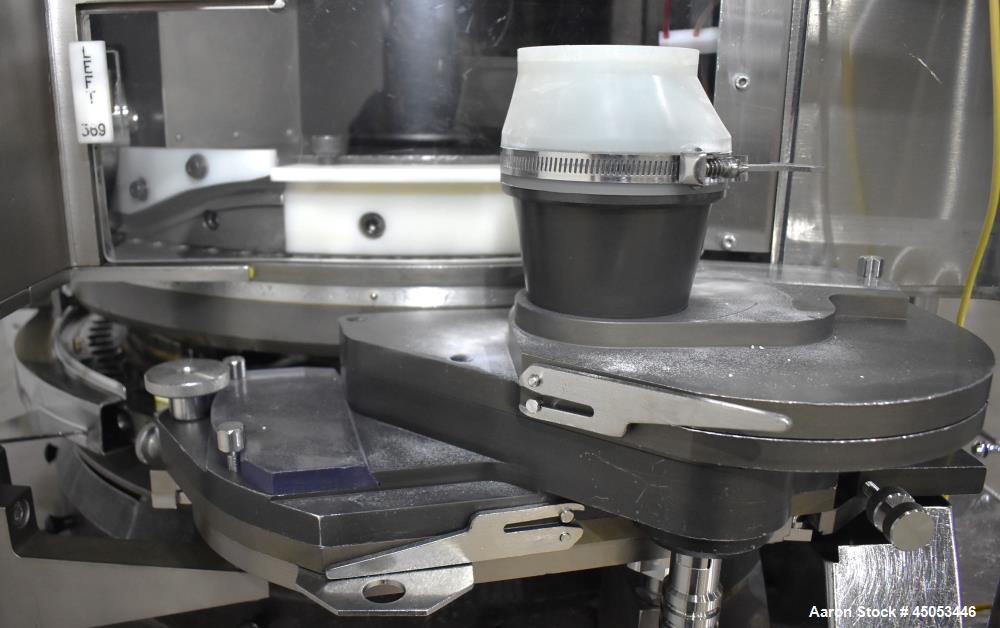 Used Manesty Mark IV 75 Station Rotary Tablet Press. Max press output 600,300 per hour (single layer), 300,150 per hour (bi-layer). Max depth of fill 17.46mm, max tablet diameter 11mm. Pre-compressio...