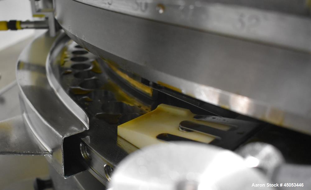 Used Manesty Mark IV 75 Station Rotary Tablet Press. Max press output 600,300 per hour (single layer), 300,150 per hour (bi-layer). Max depth of fill 17.46mm, max tablet diameter 11mm. Pre-compressio...