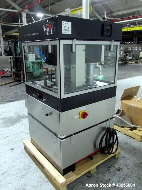 Used BWI Manesty Rotary Tablet Press, Model Unipress. 27 Station, keyed upper punch guides, 6.5 ton main compression, 1 ton pre compression, B tooled, 16 mm maximum tablet diameter, 18 mm maximum dep...