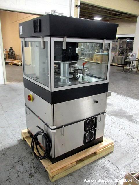 Used BWI Manesty Rotary Tablet Press, Model Unipress. 27 Station, keyed upper punch guides, 6.5 ton main compression, 1 ton pre compression, B tooled, 16 mm maximum tablet diameter, 18 mm maximum dep...