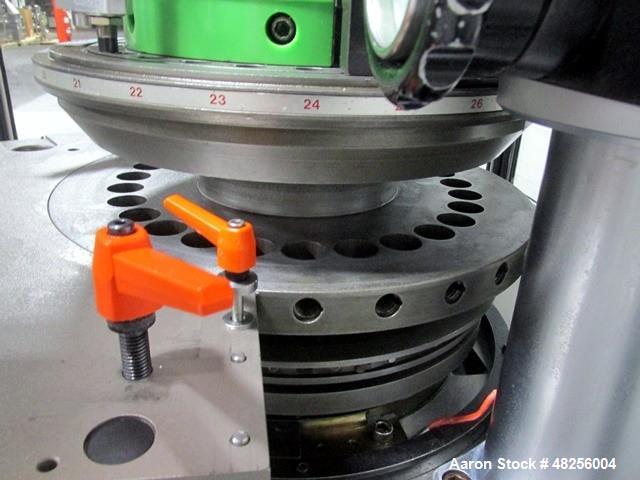Used BWI Manesty Rotary Tablet Press, Model Unipress. 27 Station, keyed upper punch guides, 6.5 ton main compression, 1 ton pre compression, B tooled, 16 mm maximum tablet diameter, 18 mm maximum dep...