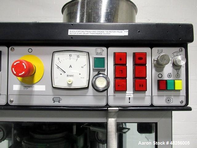 Used BWI Manesty Rotary Tablet Press, Model Unipress. 20 Station, keyed upper punch guides, 10 ton main compression, 1 ton pre compression, 25.4 mm diameter, 21 mm depth of fill, D tooled, single sid...