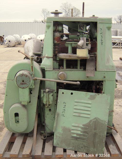 Used Manesty "Rota Press" Mark IIA High Speed Rotary Tablet. Double sided, approximate 6 1/2 ton, keyed head. Maximum depth of fill 11/16". Maximum diameter 7/16". Compacts 2,000 to 10,000 per minute...