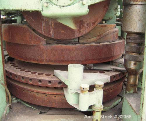 Used Manesty "Rota Press" Mark IIA High Speed Rotary Tablet. Double sided, approximate 6 1/2 ton, keyed head. Maximum depth of fill 11/16". Maximum diameter 7/16". Compacts 2,000 to 10,000 per minute...