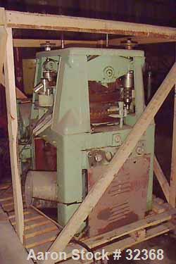 Used Manesty "Rota Press" Mark IIA High Speed Rotary Tablet. Double sided, approximate 6 1/2 ton, keyed head. Maximum depth of fill 11/16". Maximum diameter 7/16". Compacts 2,000 to 10,000 per minute...