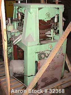 Used Manesty "Rota Press" Mark IIA High Speed Rotary Tablet. Double sided, approximate 6 1/2 ton, keyed head. Maximum depth of fill 11/16". Maximum diameter 7/16". Compacts 2,000 to 10,000 per minute...