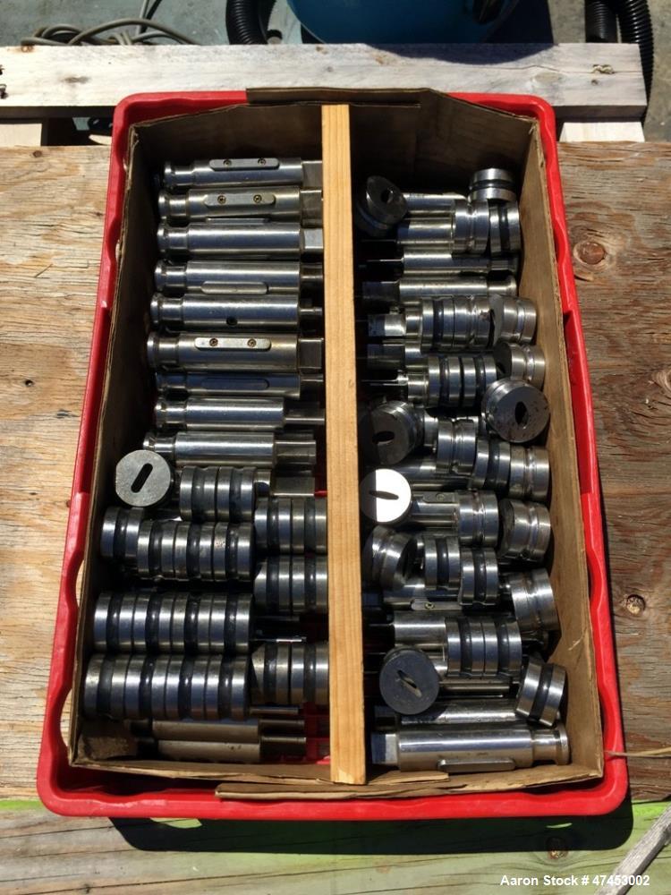 Used Noah (15) Station Rotary Tablet Press, Model ZP15. Maximum pressure 50KN, approximate production capacity 20,400 to 40,800 per hour. Maximum diameter of tablet 22mm, maximum depth of fill 20mm, ...
