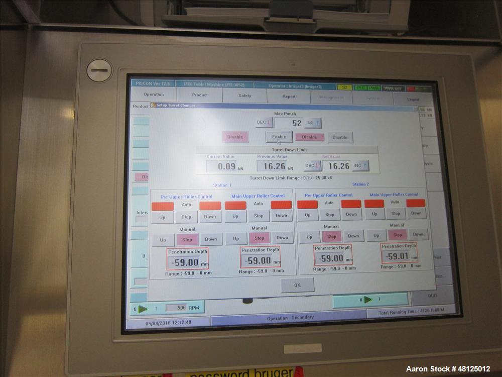 Used Pharm Tech Korea tablet presse, model PR-3000