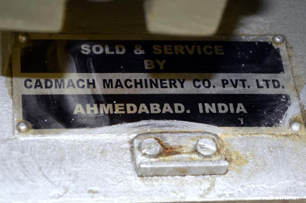 Used Cadmach 8 Station Rotary Tablet Press, Model SPE/TC08D, Approximate 6 Tons. 316 Stainless steel contact parts, set up for D tooling (no tooling), keyed upper punch guides, turret speed 5 to 32 r...