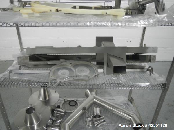 Used Stokes rotary tablet press, model 754, 45 station, 10 ton compression pressure, dual sided, keyed upper punch guides, 3/4" max tablet diameter, 11/16" max depth of fill, force feeders with drive...