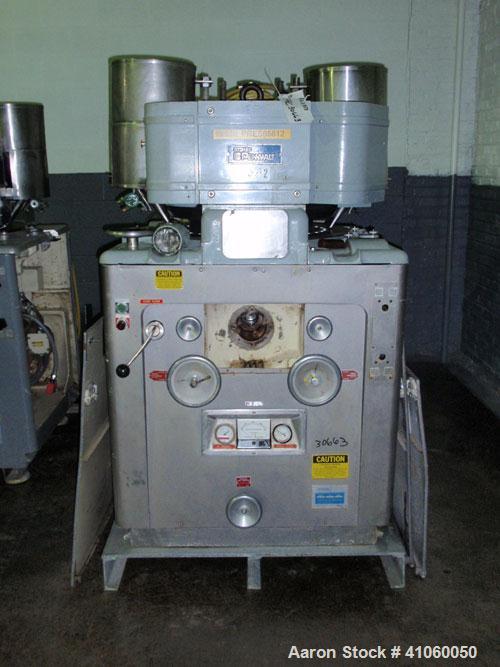 Used Stokes Rotary Tablet Press, Model 900-328-01. 33 station, keyed upper punch guides, hoppers missing parts, as is, serial #66939U.