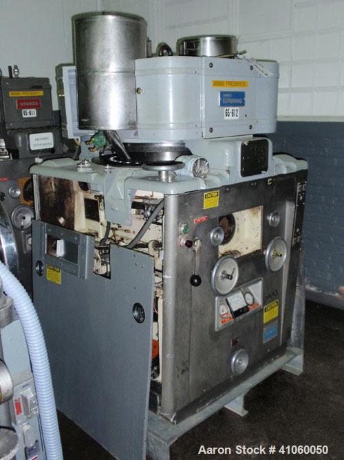 Used Stokes Rotary Tablet Press, Model 900-328-01. 33 station, keyed upper punch guides, hoppers missing parts, as is, serial #66939U.