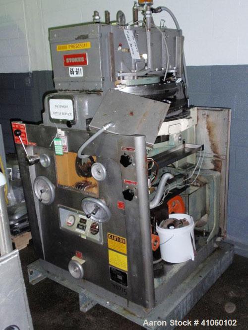 Used Stokes Rotary Tablet Press, model 900-328-1, 33 station, 10 ton compression pressure, keyed upper punch guides, body only.