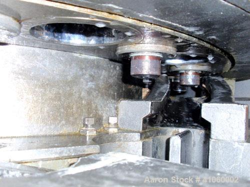 Used Stokes Rotary Tablet Press, Model 900-342-1. 15 station, 0 to 35 tons operating pressure with pre-compression. 3-1/2" maximum tablet diameter. Depth of fill first layer 1/4" to 1-3/4", second la...