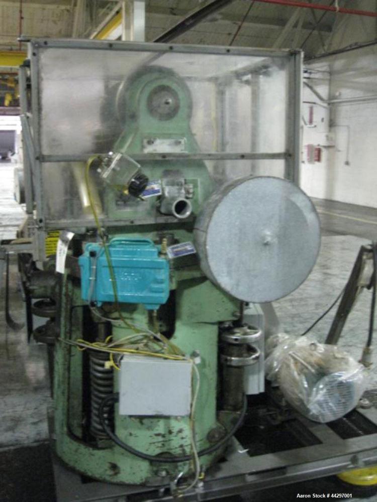 Used Stokes DD2 Rotary Tablet Press. 23 Station, 15 ton compression pressure, 1 3/16" max tablet diameter, 1 3/8" depth of fill, keyed upper punch guides, dual sided with feed frames, rated up to 720...