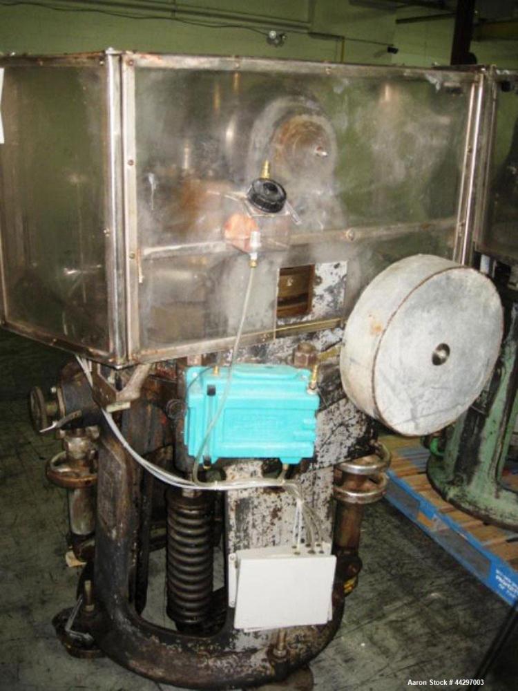 Used Stokes DD2 Rotary Tablet Press. 23 Station, 15 ton compression pressure, 1 3/16" max tablet diameter, 1 3/8" depth of fill, keyed upper punch guides, dual sided with feed frames, rated up to 720...