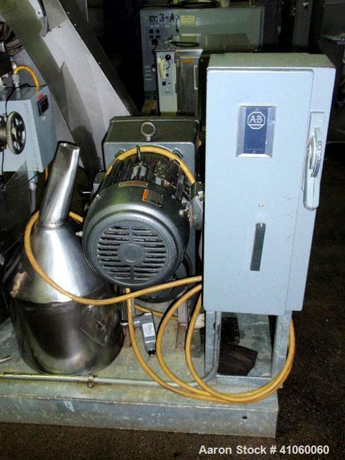 Used Stokes Single Sided Rotary Tablet Press, Model DDS-2 (557). 11 station, approximately 15 tons operating pressure. 3-1/2" maximum tablet diameter. Adjustable depth of fill 3/4" to 2-1/16". Output...