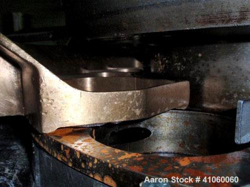 Used Stokes Single Sided Rotary Tablet Press, Model DDS-2 (557). 11 station, approximately 15 tons operating pressure. 3-1/2" maximum tablet diameter. Adjustable depth of fill 3/4" to 2-1/16". Output...
