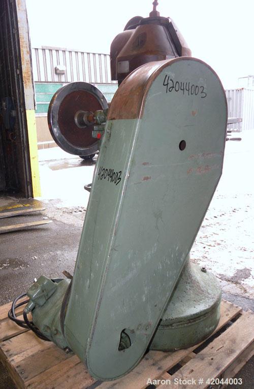 Used Stokes Single Sided Rotary Tablet Press, Model DS-3. 15 stations, approximately 15 tons operating pressure. 1-3/16’’ maximum tablet diameter. Adjustable depth of fill 1-1/16’’. Output tablets pe...