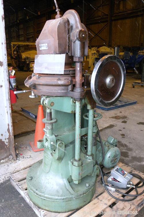 Used- Stokes Single Sided Rotary Tablet Press, Model DS-3. 15 stations, approximately 15 tons operating pressure. 1-3/16’’ m...