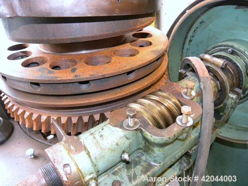 Used Stokes Single Sided Rotary Tablet Press, Model DS-3. 15 stations, approximately 15 tons operating pressure. 1-3/16’’ maximum tablet diameter. Adjustable depth of fill 1-1/16’’. Output tablets pe...