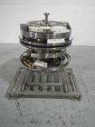 Used Fette 3090 turret, 49 station, designed for 25 mm max tablet diameter, 22 mm max depth of fill, keyed upper punch guides on cart.