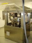 Used Fette Rotary Tablet Press, Model P3200/C, 49 station, double sided, keyed upper punch guides, 100 KN compression pressure with pre compression, 25mm max tablet diameter, 22mm max depth of fill, ...