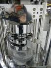 Used Riva Piccola B-C rotary tablet press, 10 station, 50 Kn compression pressure, keyed upper punch guides, 16 mm max tablet diameter, 19 mm max depth of fill, force feeder, rated up to 60,000 table...