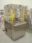 Used Fette 1200i Rotary Pharmaceutical Tablet Press With (24-Station B-Turret) With Hydraulic Lift Transport Cart, Fette Compacting Workstation Controller Panel, Mobile Stainless Steel Parts Clean Ra...