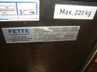 Used Fette 1200i Rotary Pharmaceutical Tablet Press With (24-Station B-Turret) With Hydraulic Lift Transport Cart, Fette Compacting Workstation Controller Panel, Mobile Stainless Steel Parts Clean Ra...
