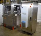 Used Manesty Novapress 61 Station Rotary Tablet Press. Maximum press output 366,000 per hour (single layer). Maximum depth of fill 17.46mm, max tablet diameter 11mm. Precompression 9.81 kN, main comp...