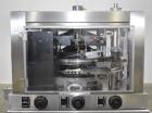Used Manesty Novapress 61 Station Rotary Tablet Press. Maximum press output 366,000 per hour (single layer). Maximum depth of fill 17.46mm, max tablet diameter 11mm. Precompression 9.81 kN, main comp...