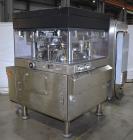 Used Manesty Mark IV 75 Station Rotary Tablet Press. Max press output 600,300 per hour (single layer), 300,150 per hour (bi-layer). Max depth of fill 17.46mm, max tablet diameter 11mm. Pre-compressio...