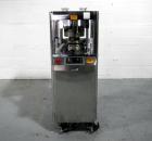 Used Riva Piccola Bi Layer rotary tablet press, model PI-BB-11, 11 station, 60 Kn main compression, 5 Kn precomprssion, keyed upper punch guide, force feeders on each layer, 16 mm max tablet diameter...