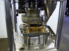 Used Cadmach 8 Station Rotary Tablet Press, Model SPE/TC08D, Approximate 6 Tons. 316 Stainless steel contact parts, set up for D tooling (no tooling), keyed upper punch guides, turret speed 5 to 32 r...