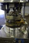 Used Cadmach 8 Station Rotary Tablet Press, Model SPE/TC08D, Approximate 6 Tons. 316 Stainless steel contact parts, set up for D tooling (no tooling), keyed upper punch guides, turret speed 5 to 32 r...
