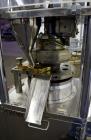 Used Cadmach 8 Station Rotary Tablet Press, Model SPE/TC08D, Approximate 6 Tons. 316 Stainless steel contact parts, set up for D tooling (no tooling), keyed upper punch guides, turret speed 5 to 32 r...