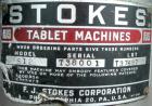 USED: F J Stokes rotary tablet press, model B2, 4 ton max pressure above and below. 16 station max, keyed head. 11/16