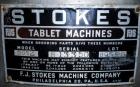 Used Stokes Single Sided Rotary Tablet Press, Model DDS-2 (557). 11 station, approximately 15 tons operating pressure. 3-1/2