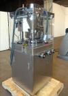 Used Vanguard Pharmaceutical Machinery Rotary Tablet Press, Model VRP1124, Approximate 9 Tons, nickle/alloy construction. Maximum approximate 93,000 tablets per hour. 24 Stations. Maximum per-compres...