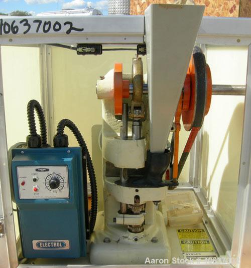 Used Stokes Single Motion, Single Punch Compacting Press, Model 900-511-695040.  Maximum pressure from above 1 1/2 Ton, maximum depth of fill 7/16", maximum diameter of tablet 1/2", upper punch strok...