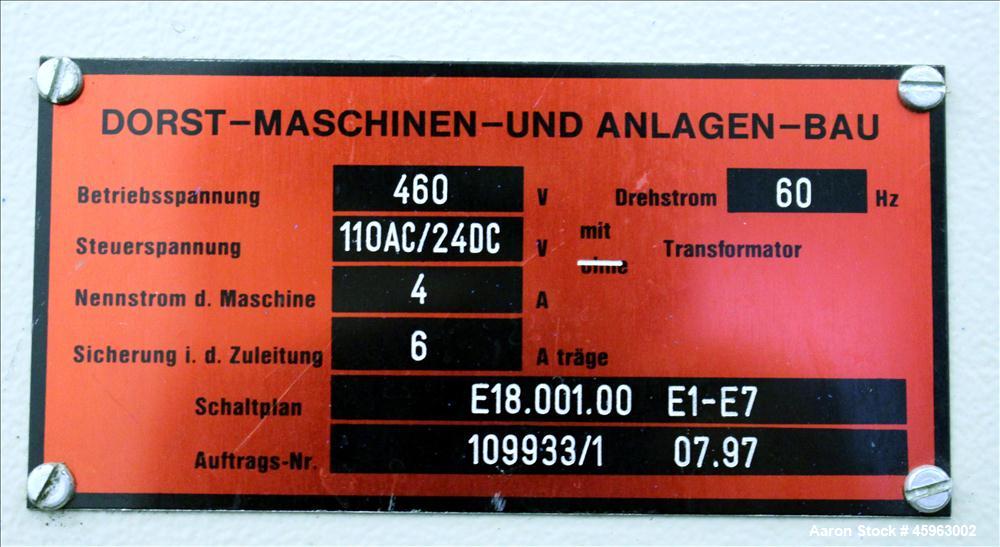 Used Dorst Press, Model DK 3, 3 Ton.